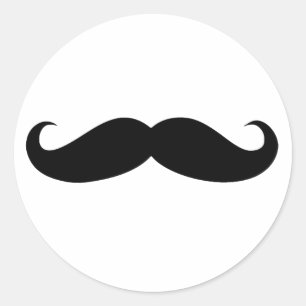 Sticker Rond Moustache déguiser drôle