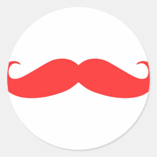 Sticker Rond Moustache rouge Stache pour Noël