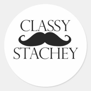Sticker Rond Moustache stache classique