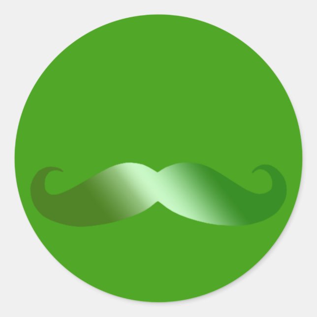 Sticker Rond Moustache verte irlandaise (Devant)