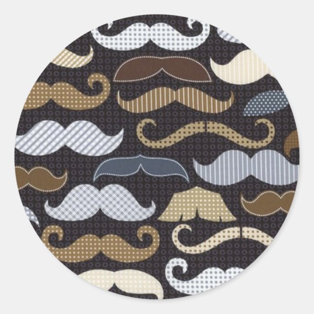 Sticker Rond Moustaches et autres moustaches (Devant)