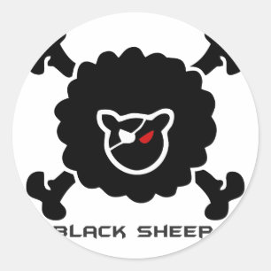 Sticker Rond Mouton Noir