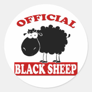 Sticker Rond Mouton noir