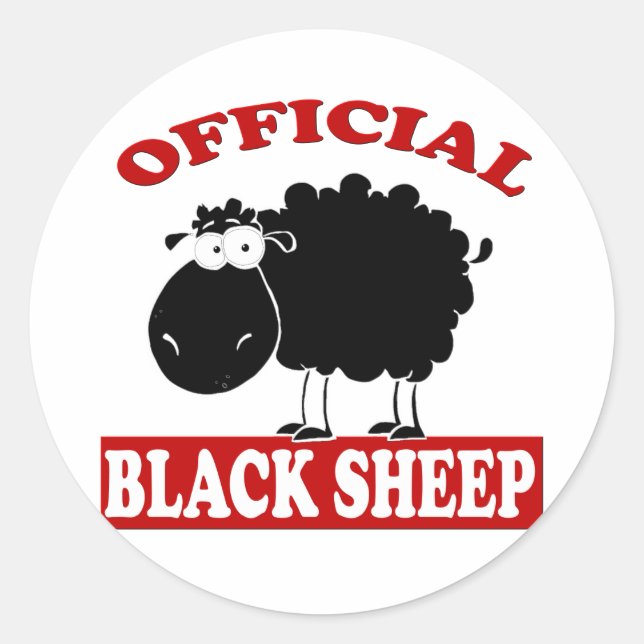 Sticker Rond Mouton noir (Devant)