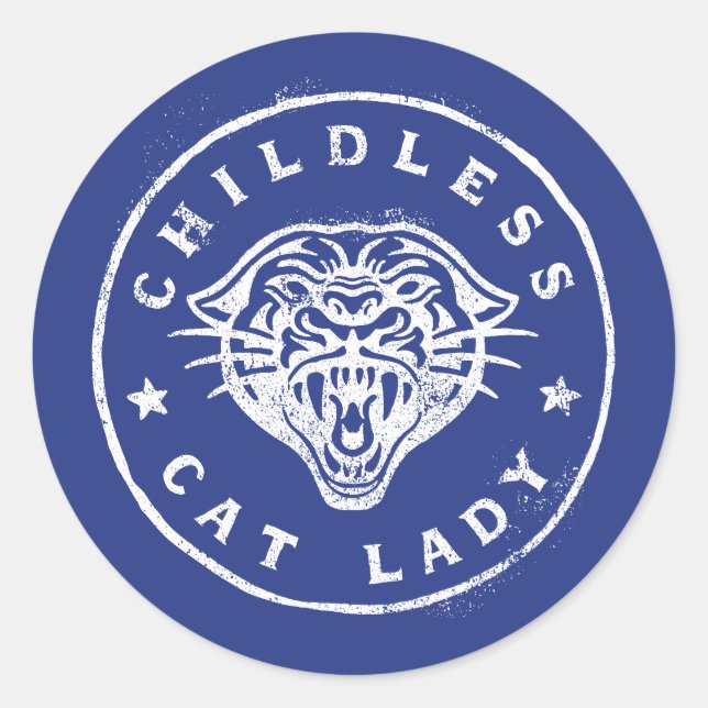 Sticker Rond Mouvement de la dame chatte sans enfant (Devant)
