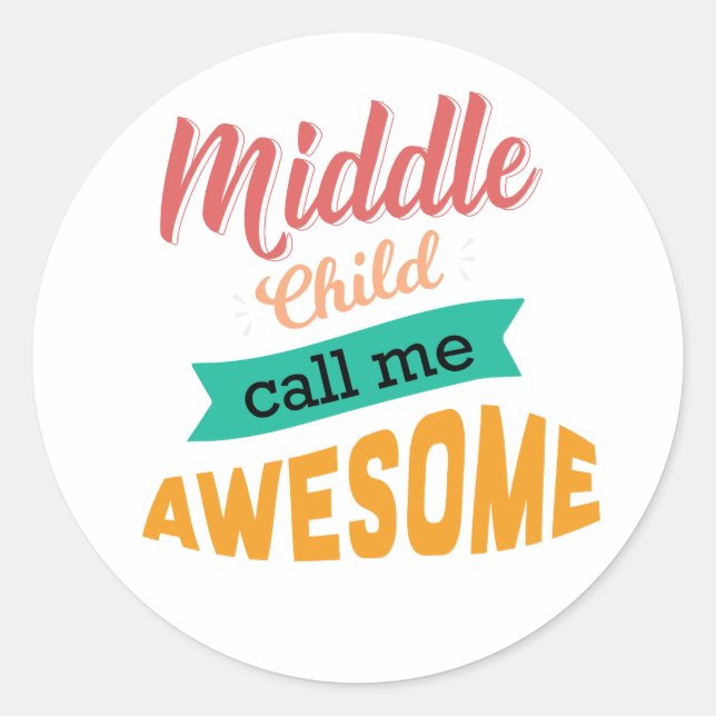 Sticker Rond Moyen-Enfant Appelez-Moi Awesome Drôle (Devant)