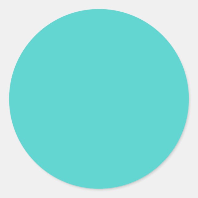 Sticker Rond Moyen Turquoise Classique Une Couleur (Devant)