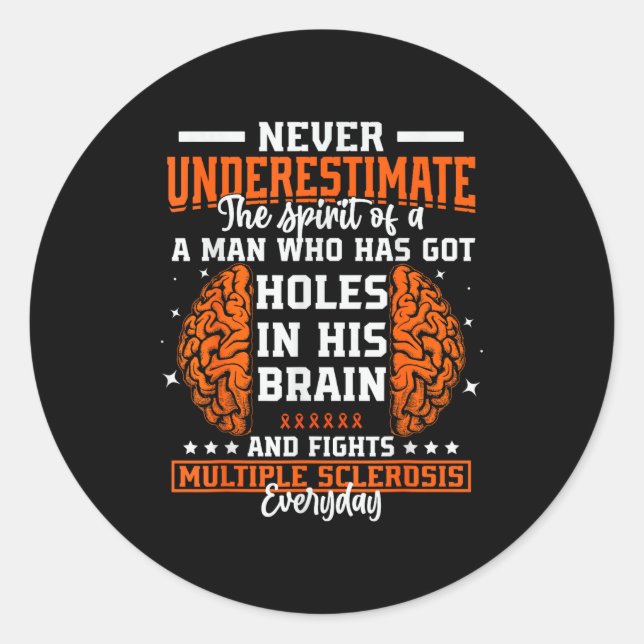 Sticker Rond Ms Awareness Funny Multiple Sclerosis Awareness Fu (Devant)