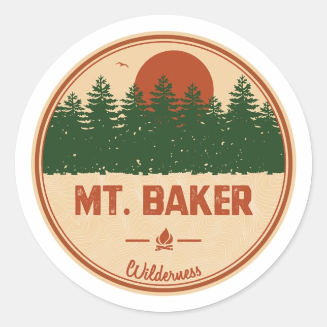 Sticker Rond Mt. Baker Wilderness (Devant)