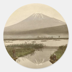 Sticker Rond Mt Fuji de Kashiwabara Photo Vintage