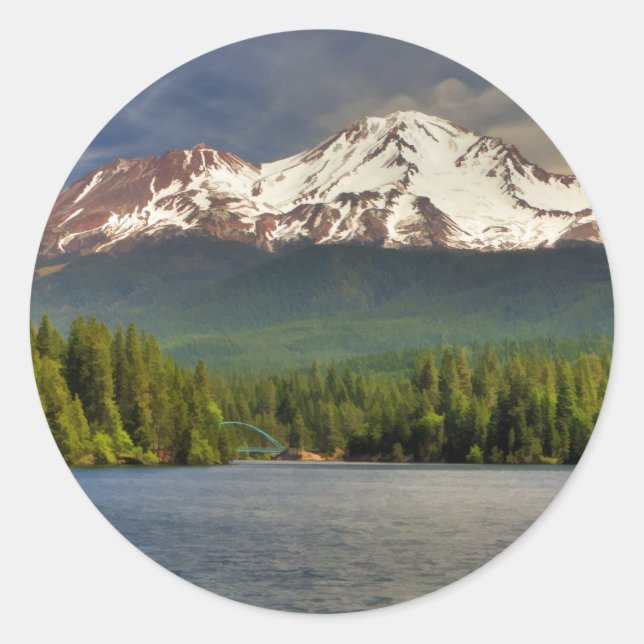 STICKER ROND MT SHASTA DU LAC SISKIYOU (Devant)