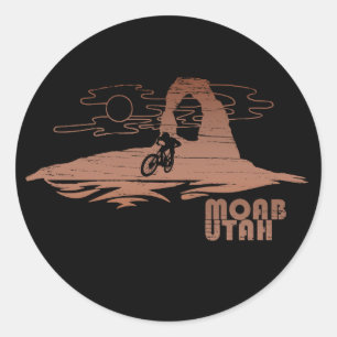 Sticker Rond Mtb Moab - Vélo de montagne en Utah
