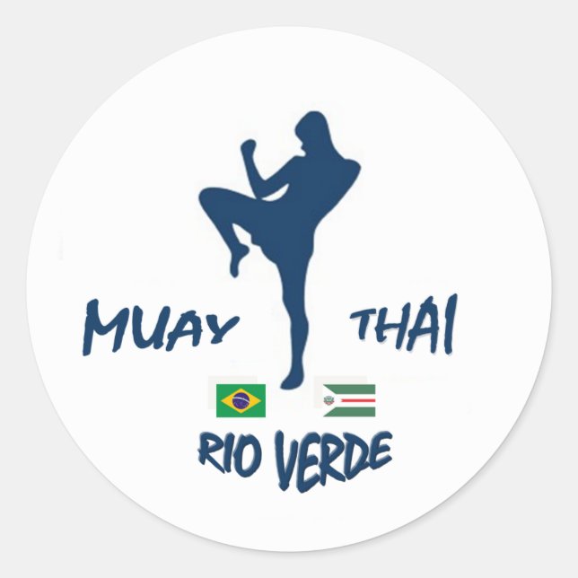 STICKER ROND MUAY THAI JE RIS VERT (Devant)