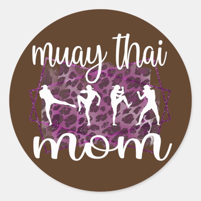 Sticker Rond Muay Thai Mama D'Un Muay Thai Fighter Muay Thai (Devant)