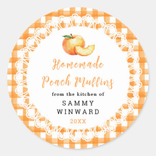 Sticker Rond Muffin aux pêches maison