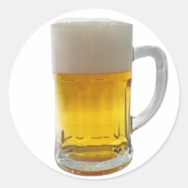 Sticker Rond Mug de bière (Devant)