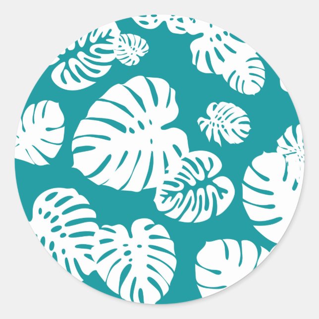 Sticker Rond Multicolor Feuilles tropicaux 3 (Devant)