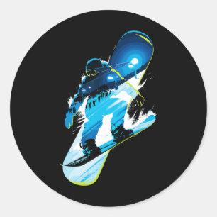 Sticker Rond Multiples expositions Art Snowboard Snowboard Snow