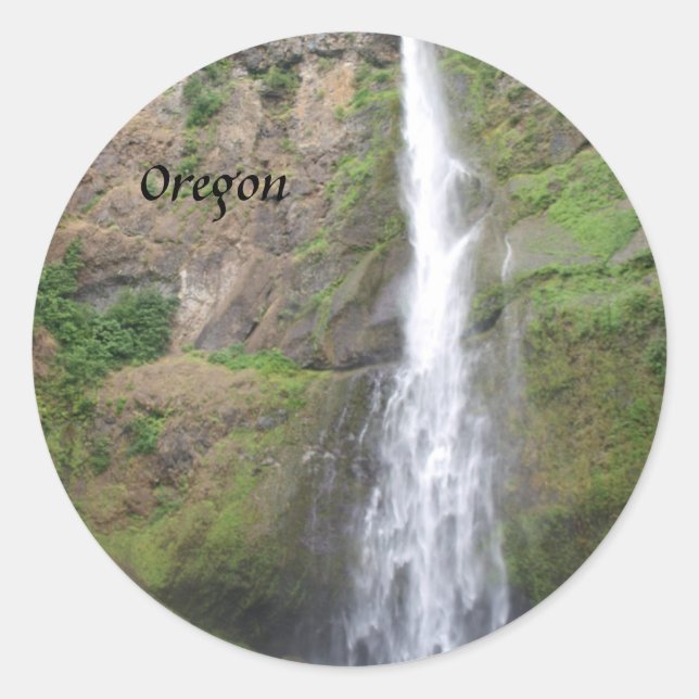 Sticker Rond Multomah Falls Photographie (Devant)