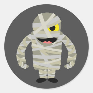 Sticker Rond Mummy zombie Halloween