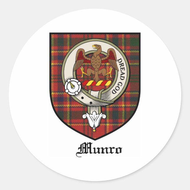 Sticker Rond Munro Clan Crest Badge Tartan (Devant)