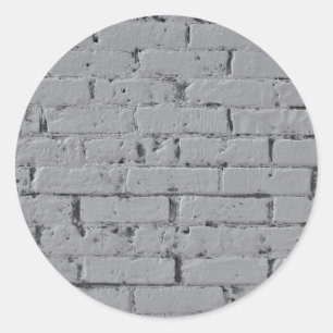 Sticker Rond Mur de brique peint gris