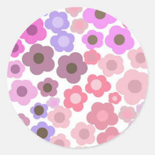 Sticker Rond Mur de fleurs