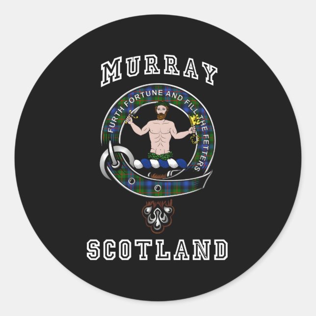 Sticker Rond Murray Atholl Tan Clan Badge Style Athlétique (Devant)