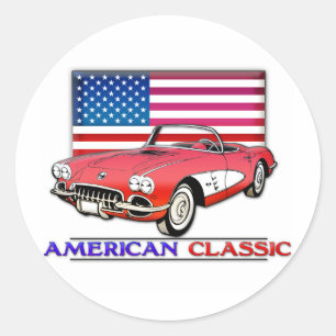 Sticker Rond Muscle classique américain