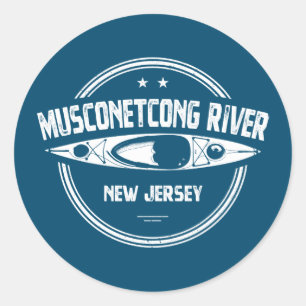 Sticker Rond Musconetcong River New Jersey Kayak