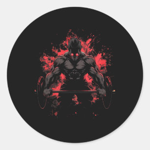 Sticker Rond Musculation Entraînement Force de levage Anime Hom