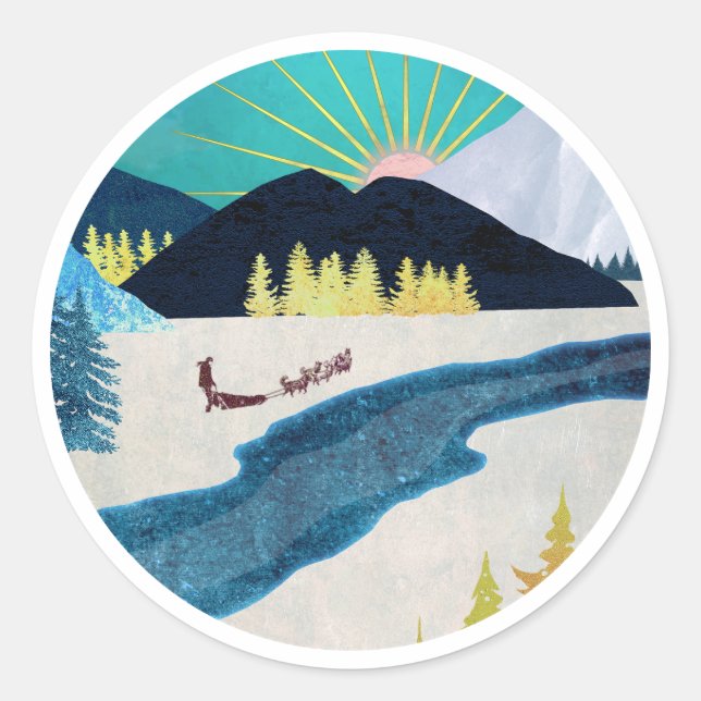 Sticker Rond Musher du matin (Devant)