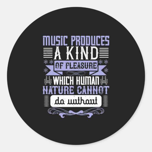 Sticker Rond Music Produces A Kind Of Pleasure (Devant)