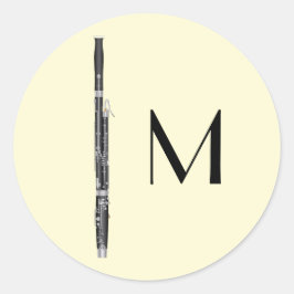 Sticker Rond Musicien de basson professeur de musique Woodwind