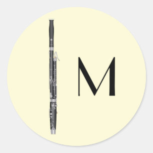 Sticker Rond Musicien de basson professeur de musique Woodwind