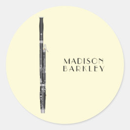 Sticker Rond Musicien de basson professeur de musique Woodwind