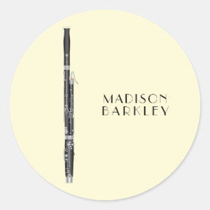 Sticker Rond Musicien de basson professeur de musique Woodwind
