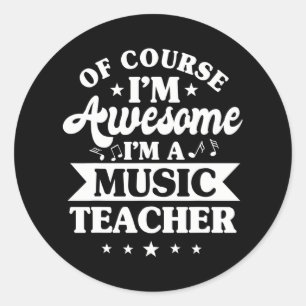 Sticker Rond Musicien professeur de musique instructeur de musi