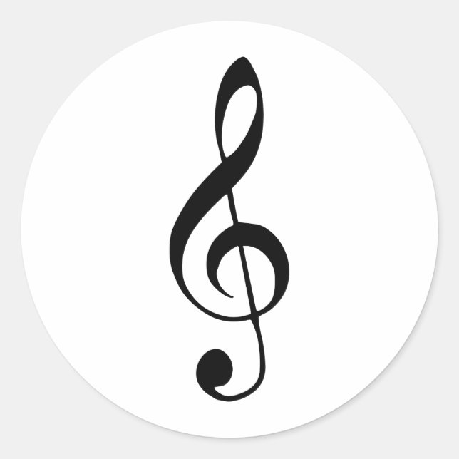 Sticker Rond musique à clé violon (Devant)