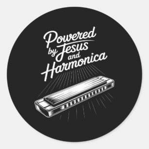 Sticker Rond Musique Chrétienne Alimentée Par Jésus Et L'harmon