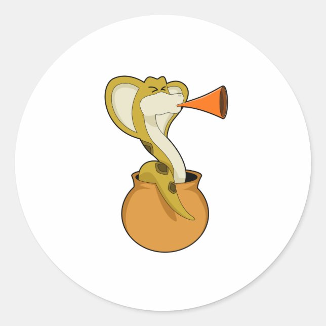 Sticker Rond Musique de Trumpet Snake (Devant)