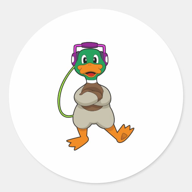 Sticker Rond Musique du casque (Devant)