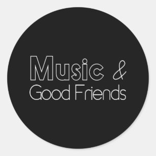 Sticker Rond Musique et bons amis