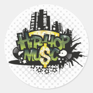 Sticker Rond Musique hip-hop | Cadeaux mignons
