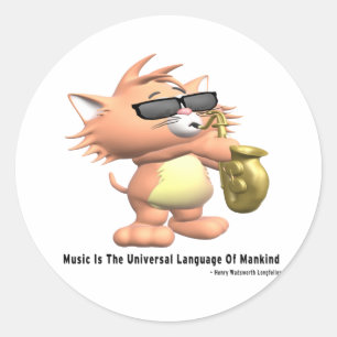 Sticker Rond Musique - Langue universelle