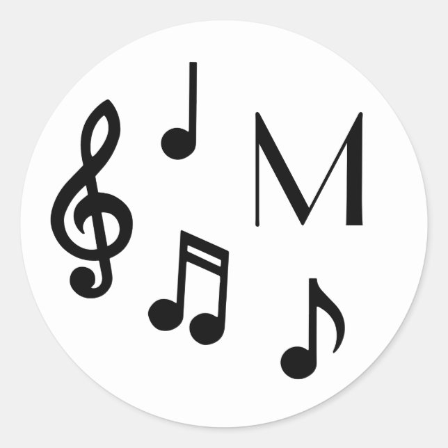 Sticker Rond Musique Note Musicien Enseignant (Devant)