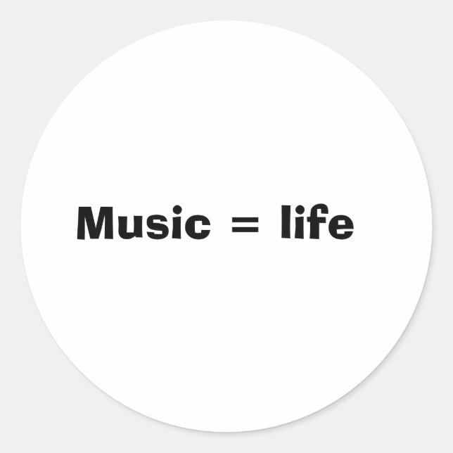 Sticker Rond Musique = vie (Devant)