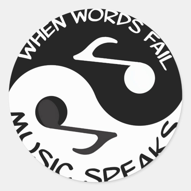 Sticker Rond Musique Yin yang (Devant)