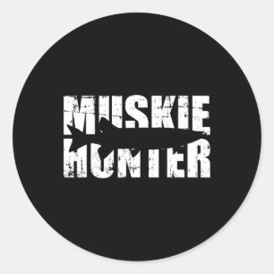 Sticker Rond Muskie Hunter Fishing