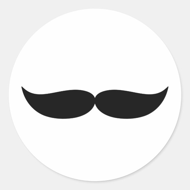 Sticker Rond Mustache classique Petit Homme (Devant)